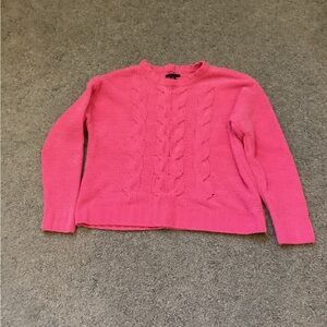 American Eagle Outfitters Pink Crew Neck Sweater Cable Knit
